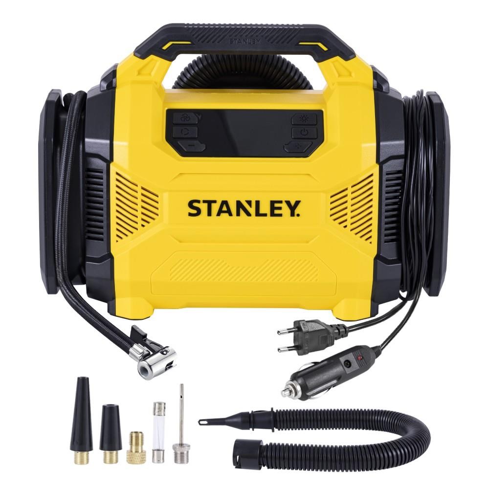 STANLEYSTANLEY SXIF3501 12Volt/220Volt 150 PSI Dijital Basınç Göstergeli Lastik & Yatak Şişirme Pompası + Led LambaSXIF3501