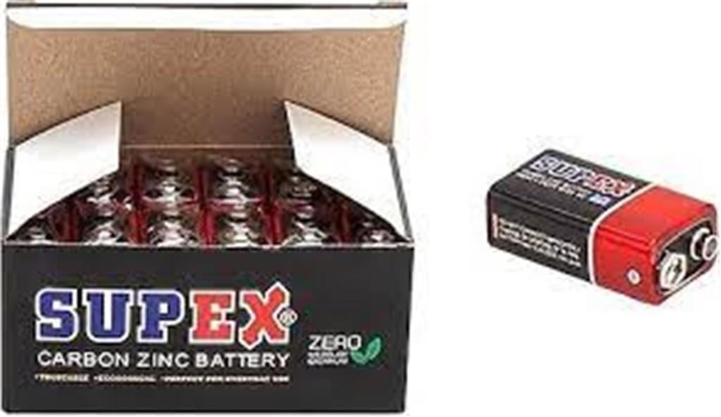 SUPEXSupex 6F22 9V Çinko Karbon Pil 12 li Paket6925272268528