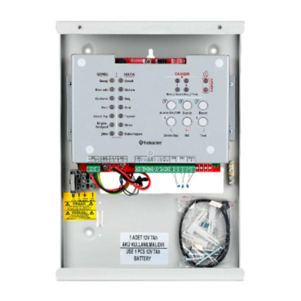 TeknimTeknim TFP-3122 2 Bölgeli Konvansiyonel Yangın Alarm Paneli. Tek Akü ile Çalışır (Akü Hariç) EN54-2/4 SertifikalıTFP-3122