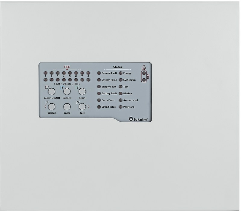 TeknimTeknim TFP-4408 8 Bölgeli Konvasiyonel Yangın Alarm Paneli Metal KasaTFP-4408