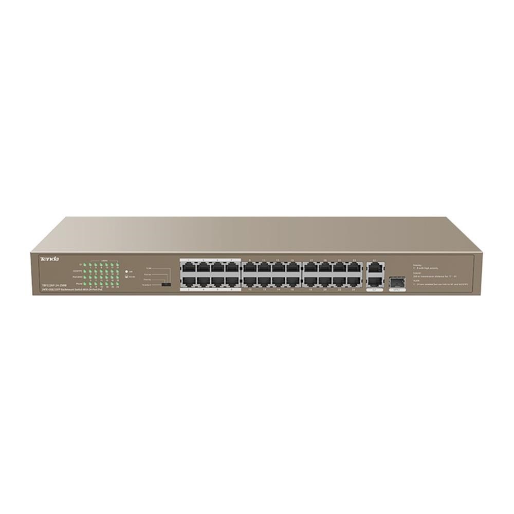 TENDATenda TEF1126P-24-250W 24 Port Poe+ 10-100 Switch Çelik Kasa Rack Mount6932849431681