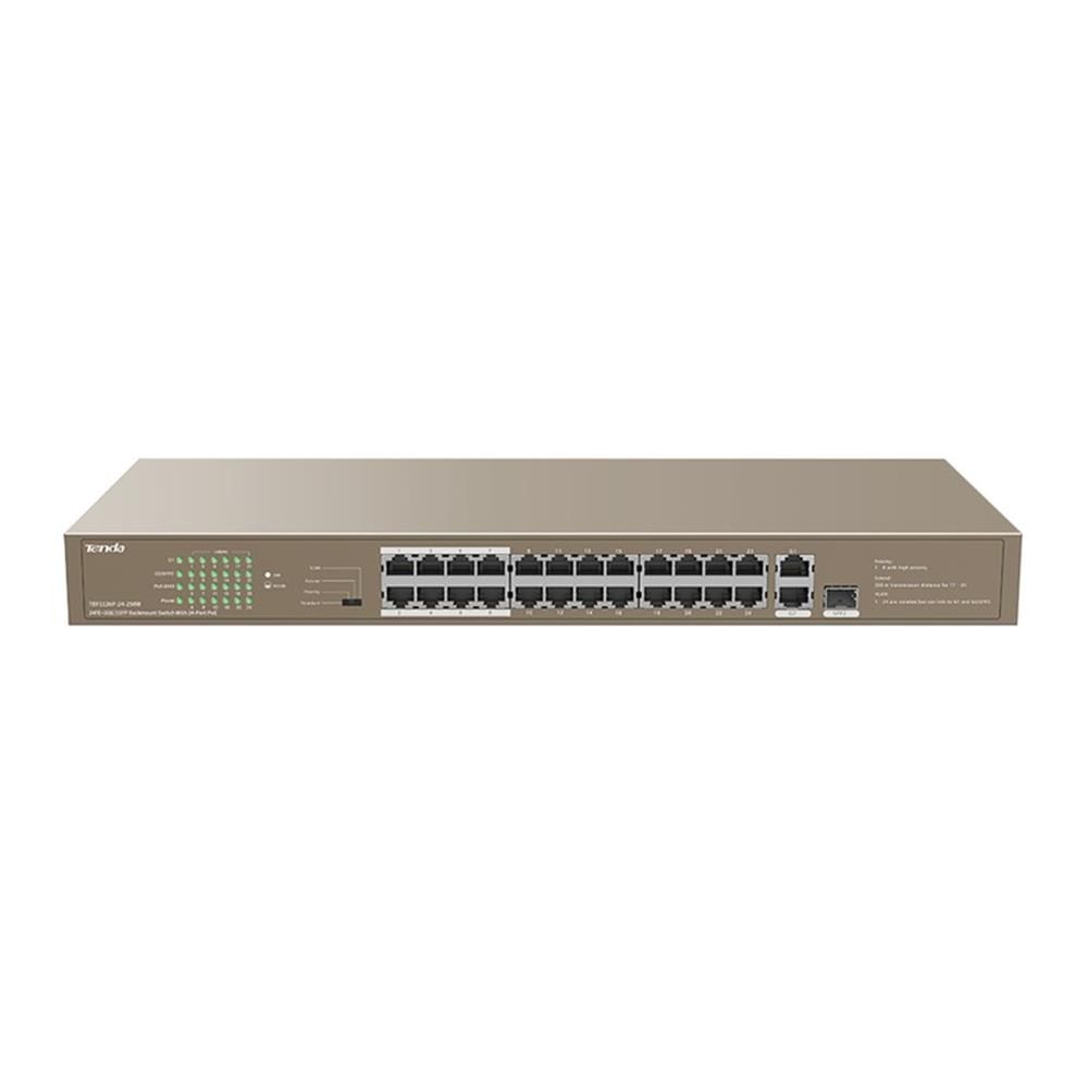 TENDATenda TEF1126P-24-250W 24 Port Poe+ 10-100 Switch Çelik Kasa Rack Mount6932849431681