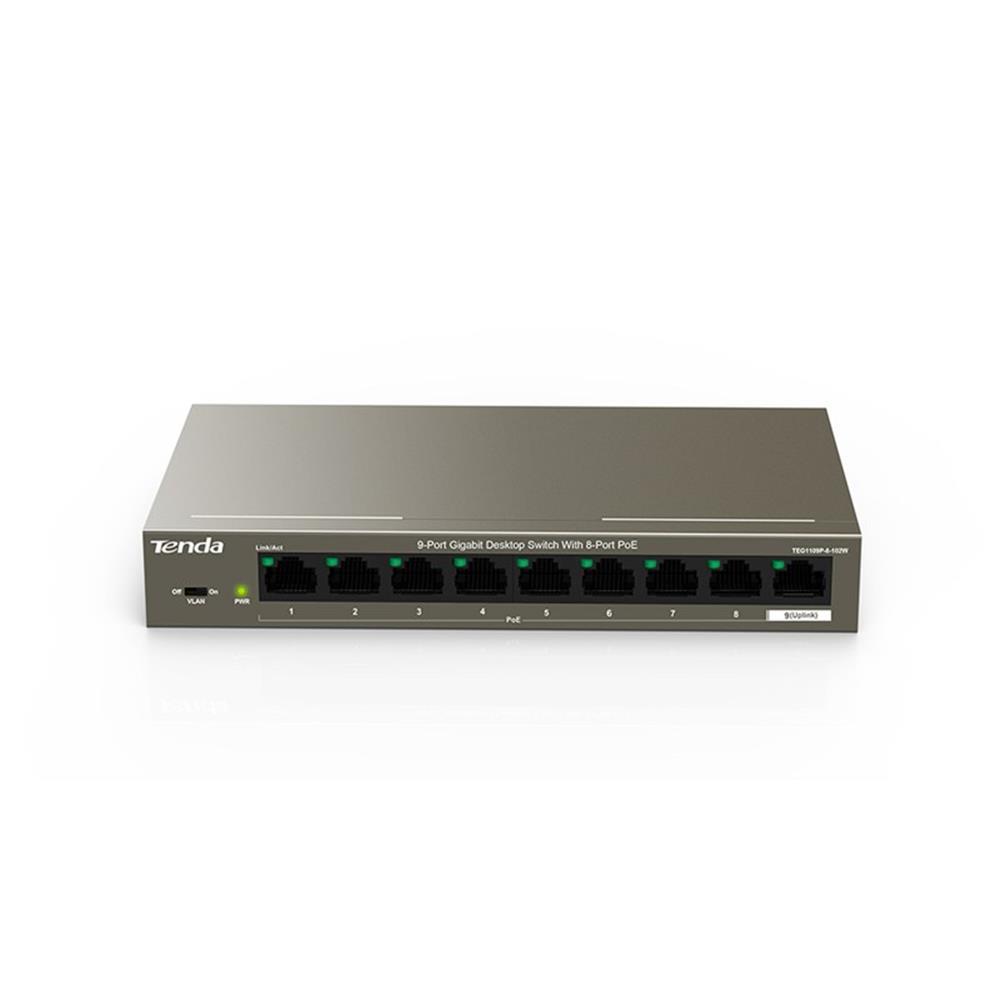 TENDATenda TEG1109P 9 Port 8 Port Poe+ 10-100-1000 Switch + 1 Port Uplink6932849431506