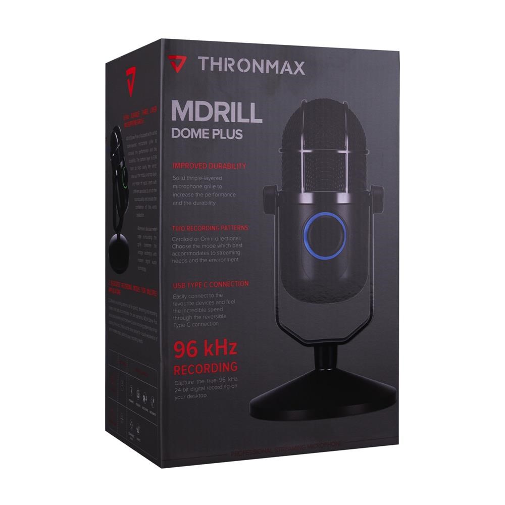 THRONMAXThronmax M3Plus MDRILL DOME PLUS Siyah USB 96Khz 24bit HD 3,5mm Ses Kontrol Ledli Mikrofon8711122032696
