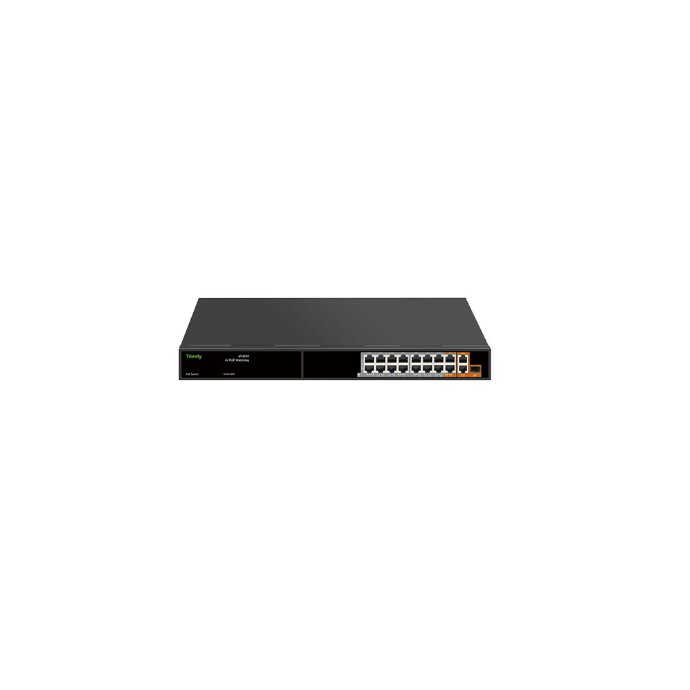 TiandyTiandy PS-10014E2G-2G1SFP 16 Port Yönetilmeyen AI Hybrid POE SwitchPS-10014E2G-2G1SFP