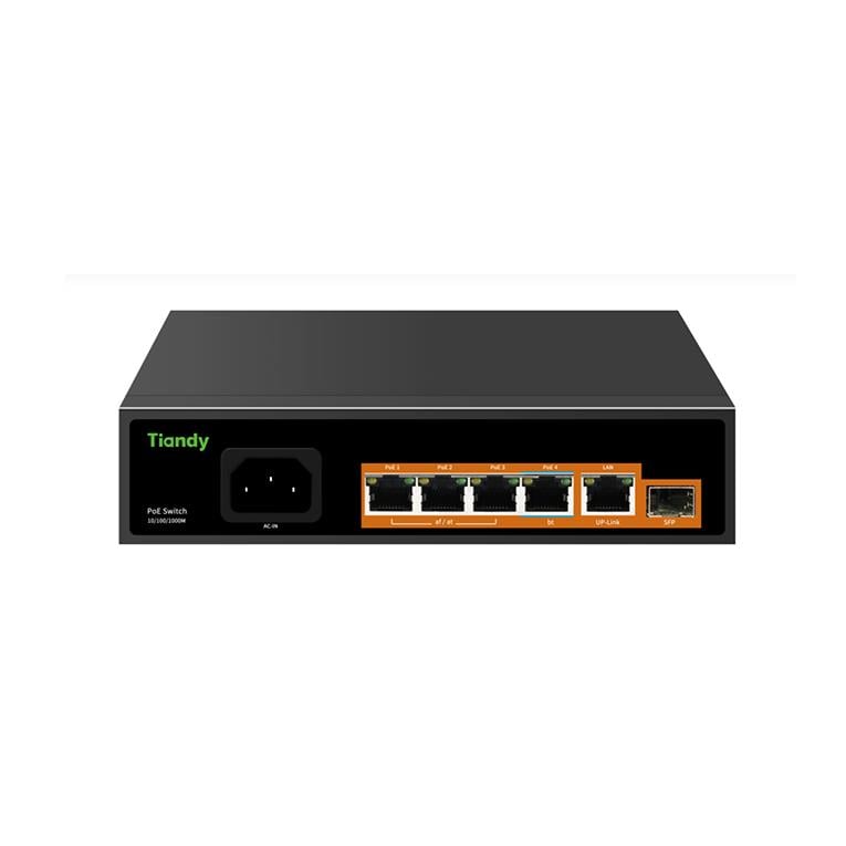 TiandyTiandy PS-1004G-1G1SFP 4 Port Yönetilmeyen Gigabit AI PoE SwitchPS-1004G-1G1SFP