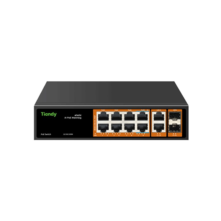 TiandyTiandy PS-1008G-2G2SFP 8 Port Yönetilmeyen Full Gigabit AI POE SwitchPS-1008G-2G2SFP
