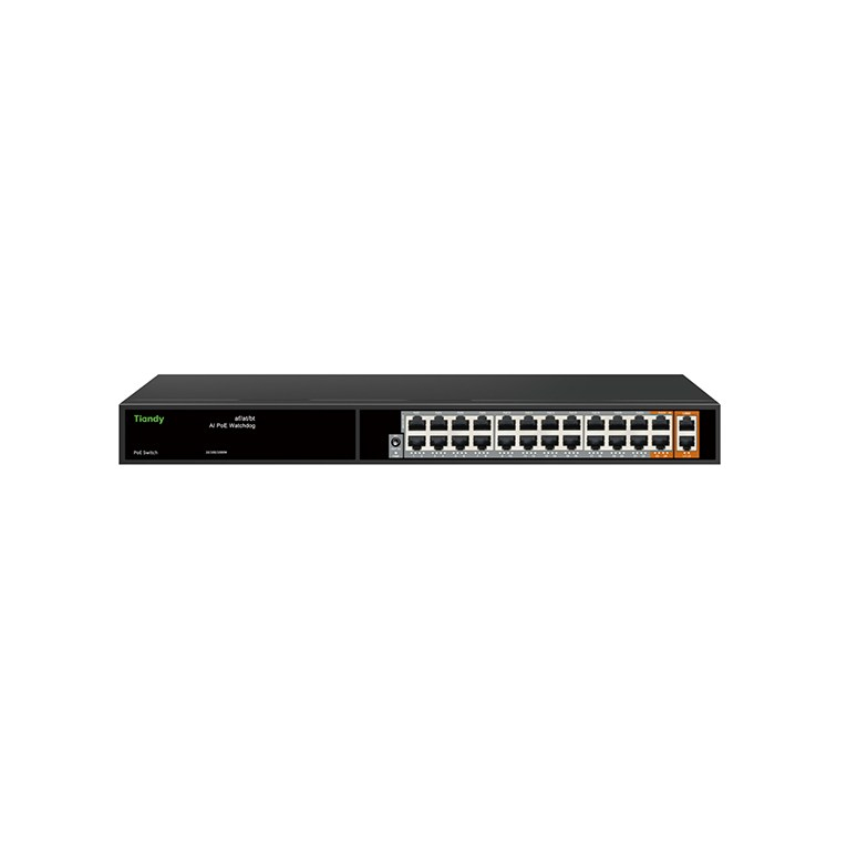 TiandyTiandy PS-1022E2G-2G 24 Port Yönetilmeyen AI AI Hybrid PoE SwitchPS-1022E2G-2G
