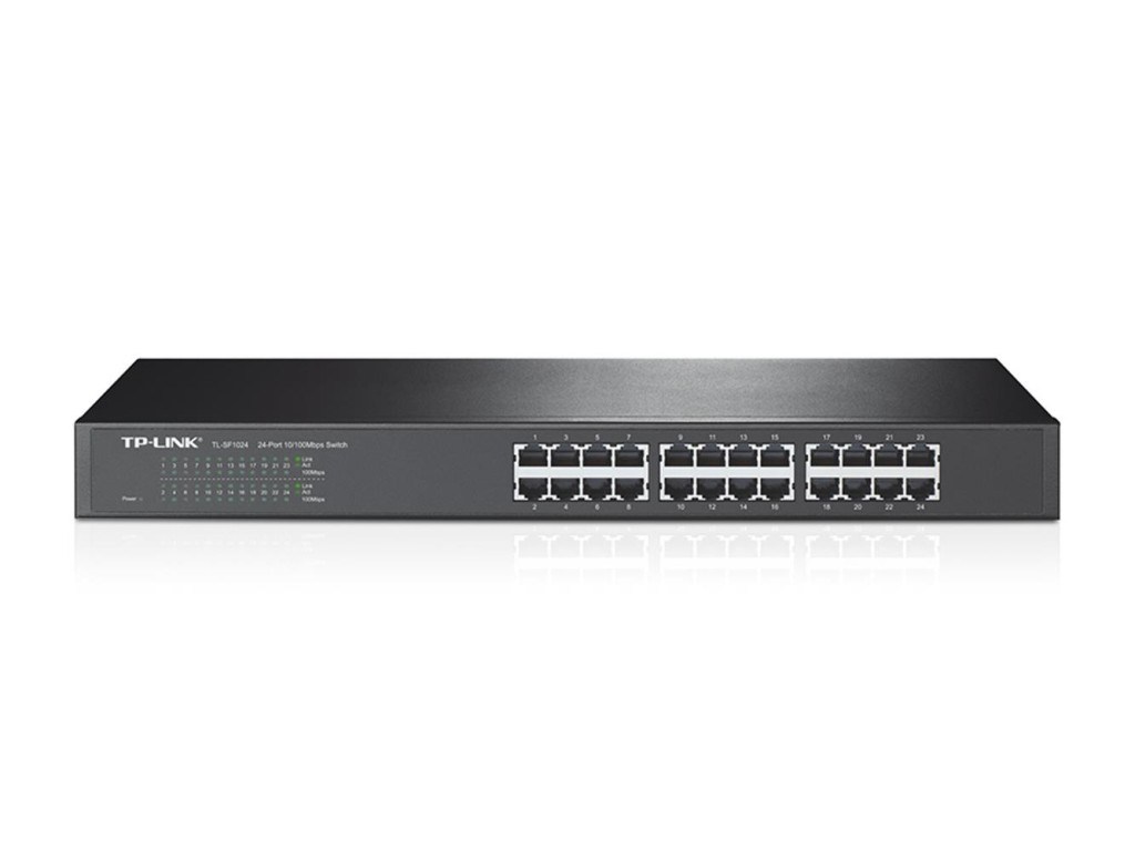 TP-LINKTp-Link TL-SF1024D 24 Port 10-100 Mbps Switch Çelik Kasa Rack Mount6935364021498