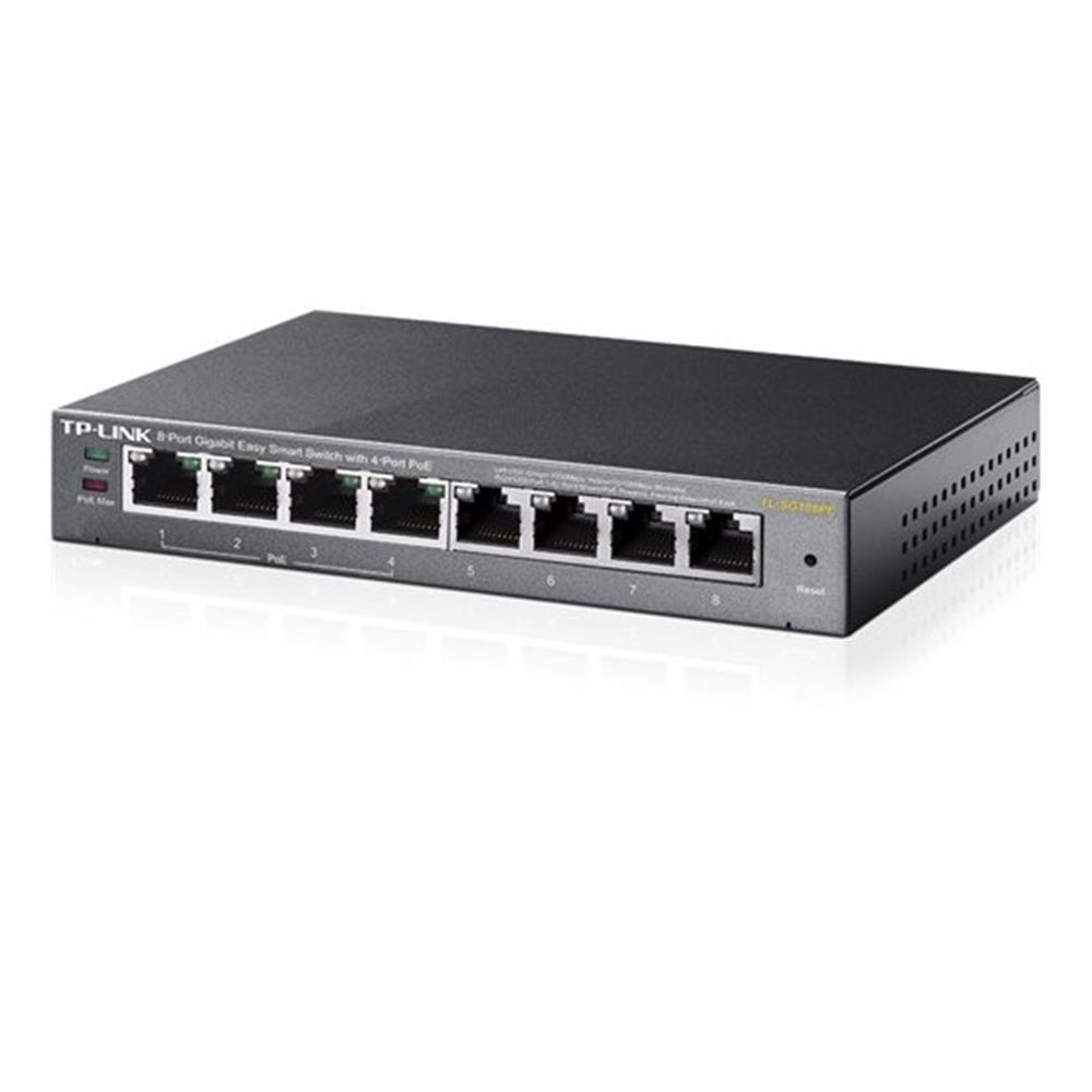 TP-LINKTp-Link TL-SG108PE 8 Port 4 Port Poe+ 10-100-1000 Mbps  Easy Smart Switch Çelik Kasa6935364094744
