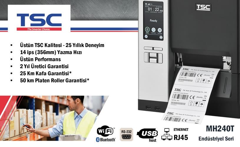 TSCTSC MH240T Endüstriyel Barkod Etiket YazıcıMH240T 
