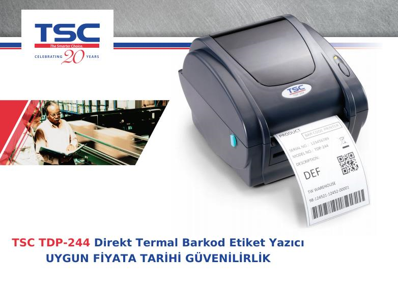 TSCTSC TDP-244 Direkt Termal Barkod Etiket YazıcıTDP-244