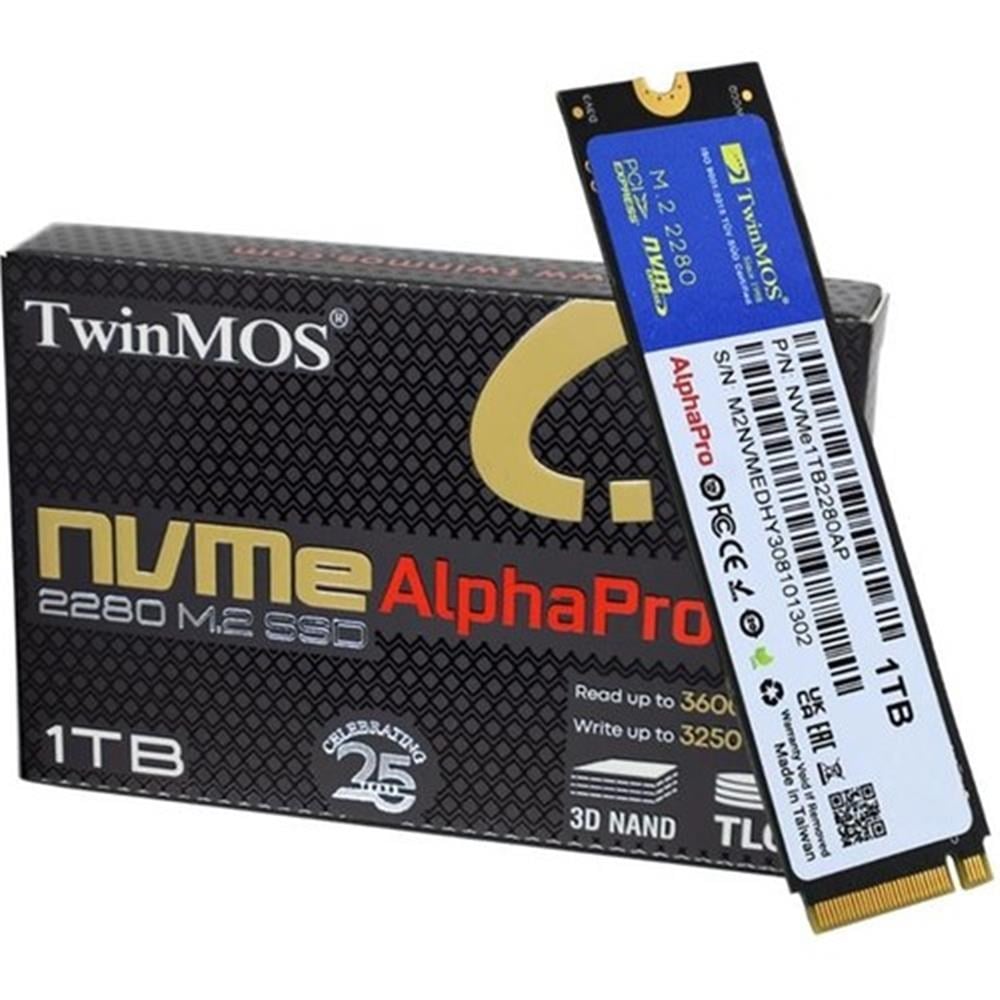 TWINMOSTwinMOS 1TB M.2 PCIe Gen3 NVMe SSD (3600-3250Mb-s) NVMe1TB2280AP TLC 3DNAND Ssd6291104607811