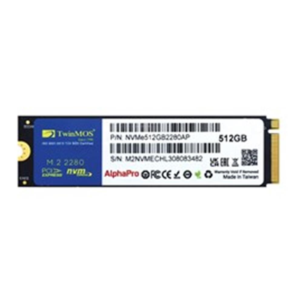 TWINMOSTwinMOS 512GB M.2 PCIe Gen3 NVMe SSD (3600-3250Mb-s) NVME512GB2280AP TLC 3DNAND Ssd6291104607804