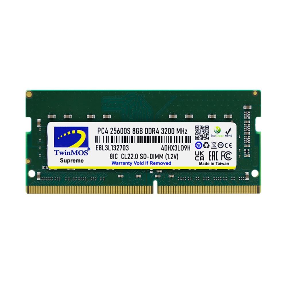 TWINMOSTwinMOS 8 GB DDR4 3200MHz CL22 1.2V SODIMM (MDD48GB3200N) Notebook Ram6291104604223