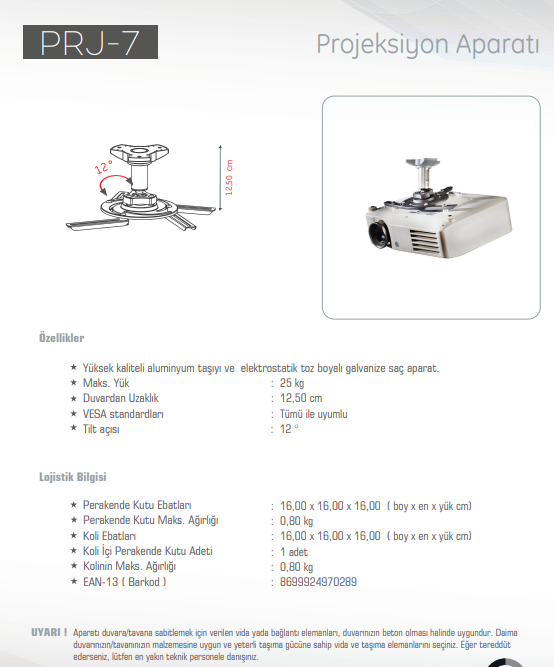 UltimateUltimate PRJ-7 Tavan Aparatı 25 KgPRJ-7