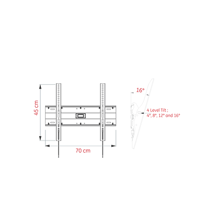 UltimateUltimate SL-750 42”-70” Televizyon için 5 Kademeli Açılı Askı Aparatı 25 Kg SL-750