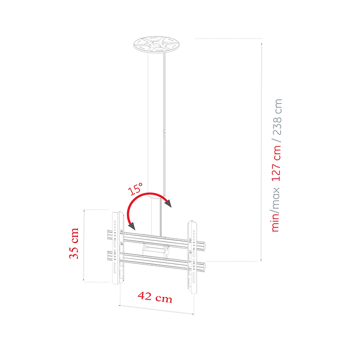 UltimateUltimate TM-5535-E LCD LED TV Tavan Askı Aparatı 50 KgTM-5535-E