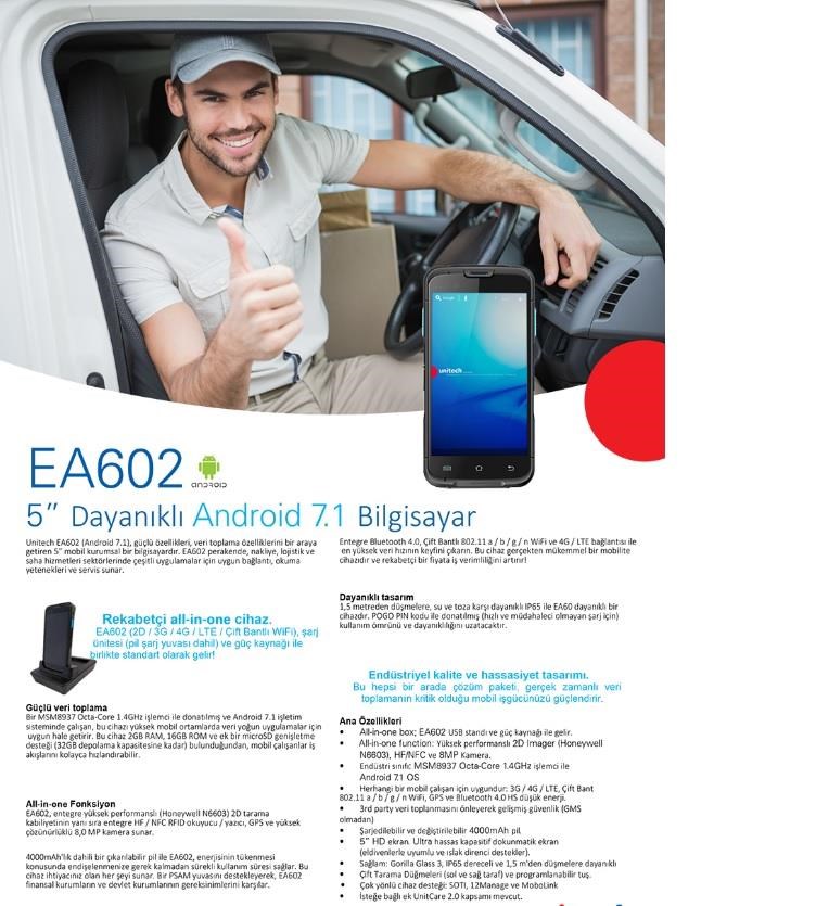 UnitechUnitech EA502-QALRUMSG El Terminali Android 7.1EA602-QA6FUMDG