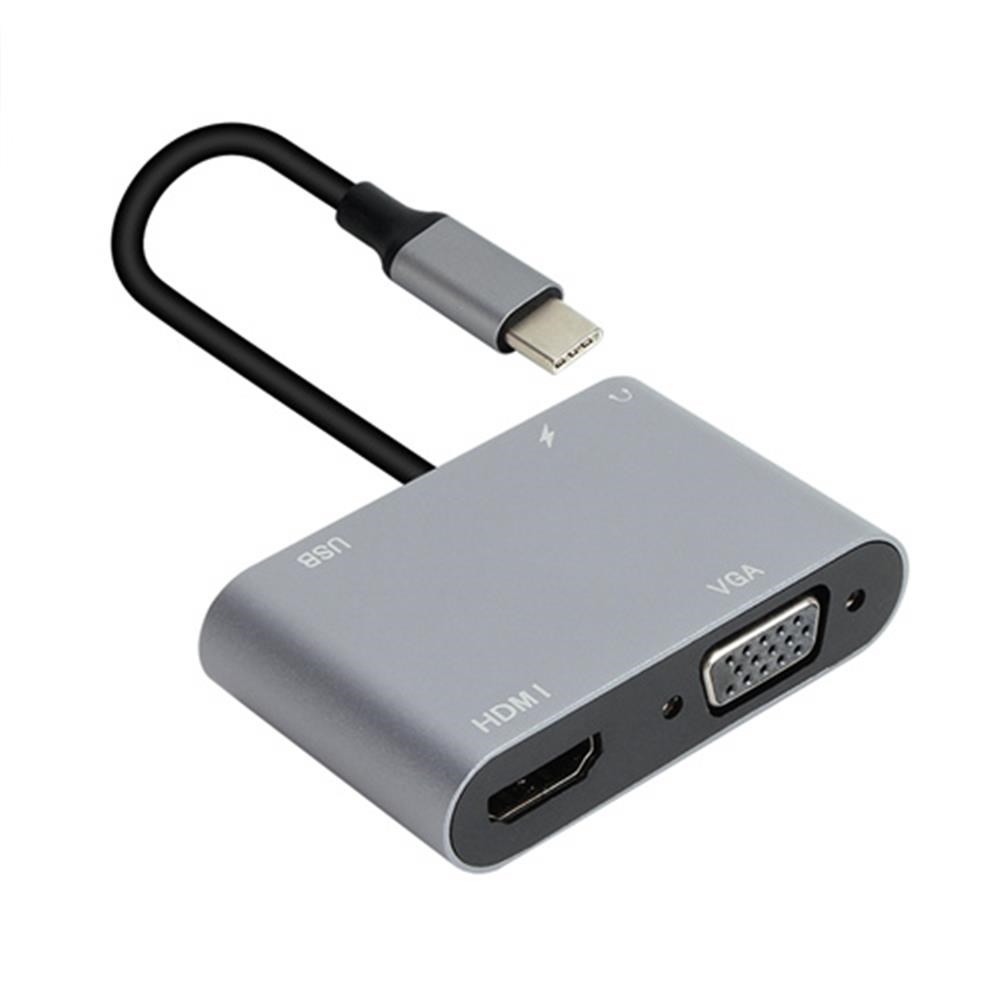 VCOMVcom CU4511 Type-C To Hdmi+Vga+Usb 3+3.5mm Aux+ Type-C Çevirici4895182217928