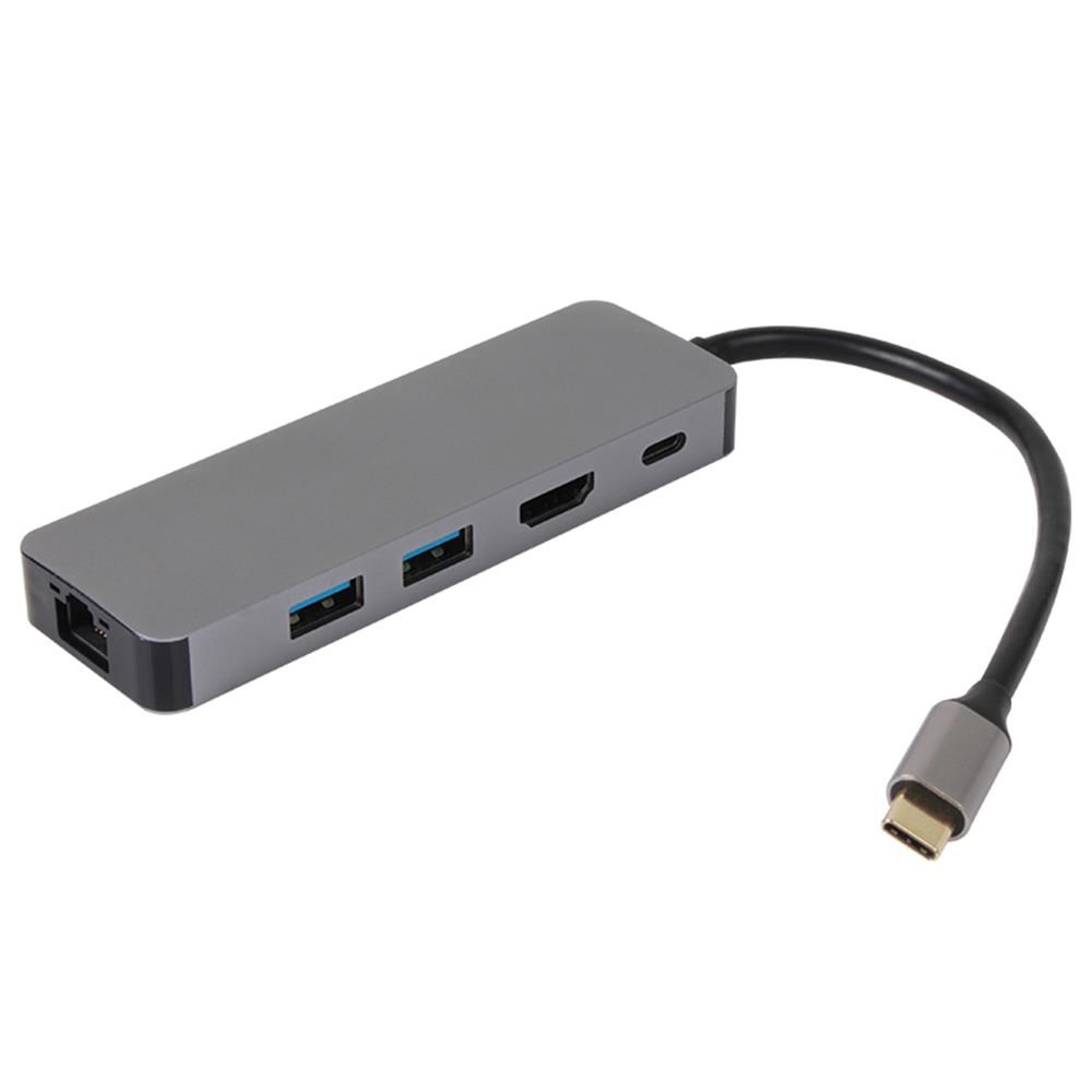 VCOMVcom CU4592 Type-C To HDMI (4K@30Hz)+2-USB A 3.0 (5Gb)+Gigabit LAN+PD 3.0 100W Çoklayıcı4895182218109