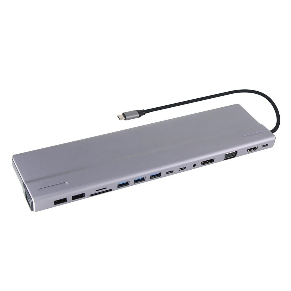 VCOMVcom CU4703 Type-C To USB3.0-3+USB2.0-2+VGA+RJ45+SD+TF+Audio+HDMI+DP+USB-C DATA-2+USB-C Çoklayıcı4895182217294