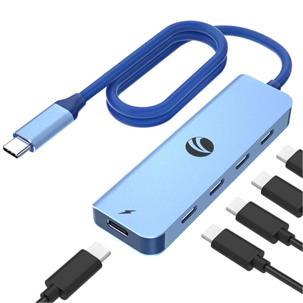 VCOMVcom CUE11s Type-C To 4-Usb-C (10GBps)+Pd 3.0 100W Mavi Çoklayıcı4895182218529