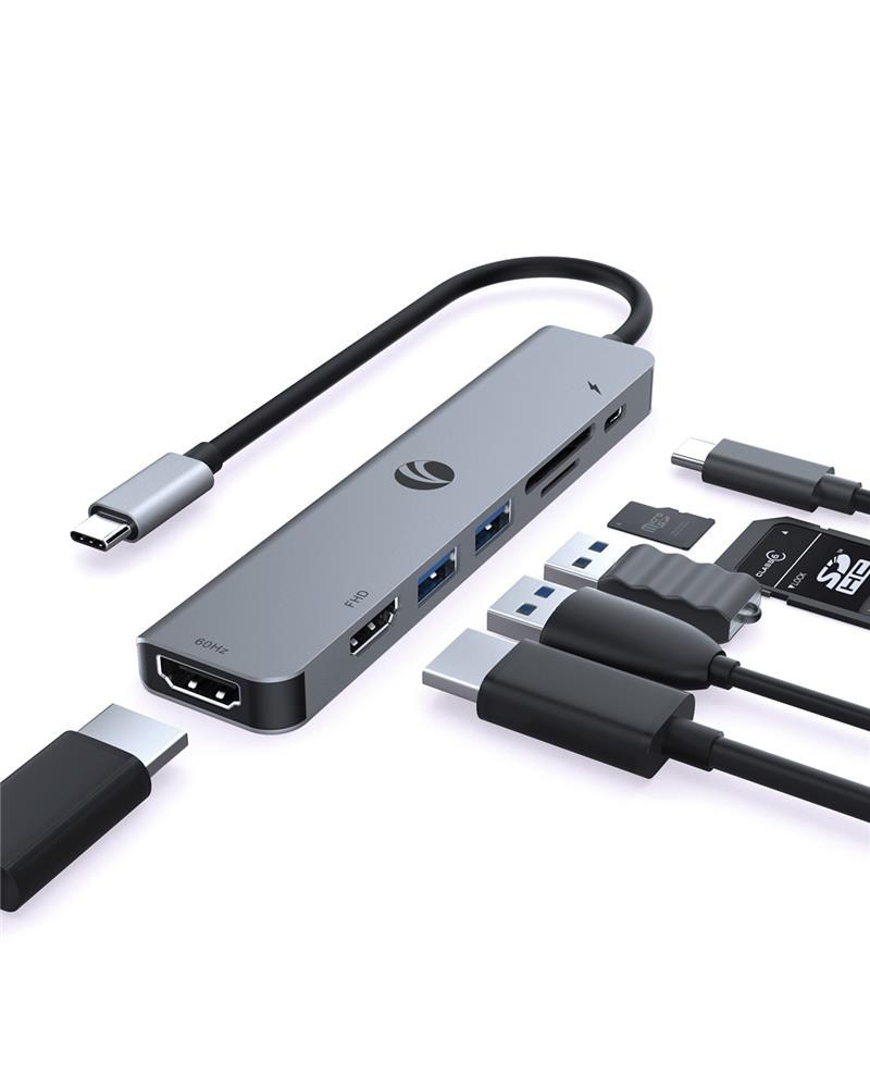 VCOMVcom CUE39 Type-C To Hdmi(4K@60Hz)+Hdmi(1080P@60Hz)+Usb3.0+SD2.0+TF2.0+Pd 3.0 100W Çoklayıcı4895182218536