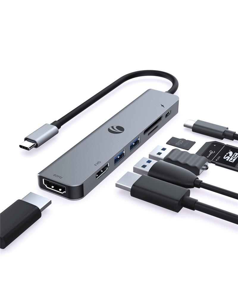 VCOMVcom CUE39 Type-C To Hdmi(4K@60Hz)+Hdmi(1080P@60Hz)+Usb3.0+SD2.0+TF2.0+Pd 3.0 100W Çoklayıcı4895182218536