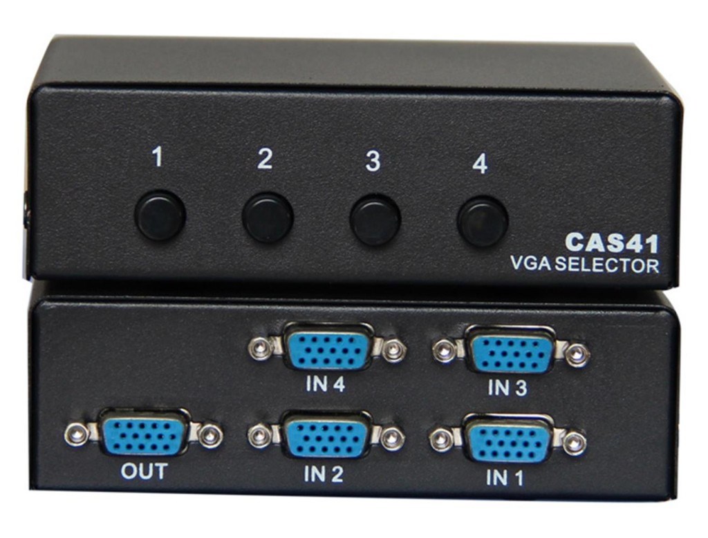 VCOMVcom DD174 4-1 Port Manuel 350MHz Metal Vga Switch4895182248915