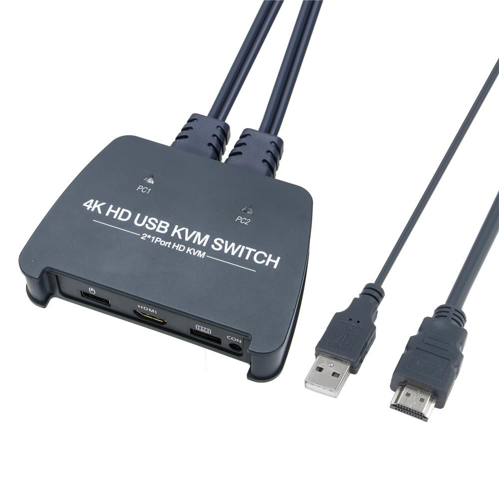 VCOMVcom DD221-4K 2 Port Hdmi 1.4V 4K@30Hz Plastik Kasa Kvm Switch4895182249325