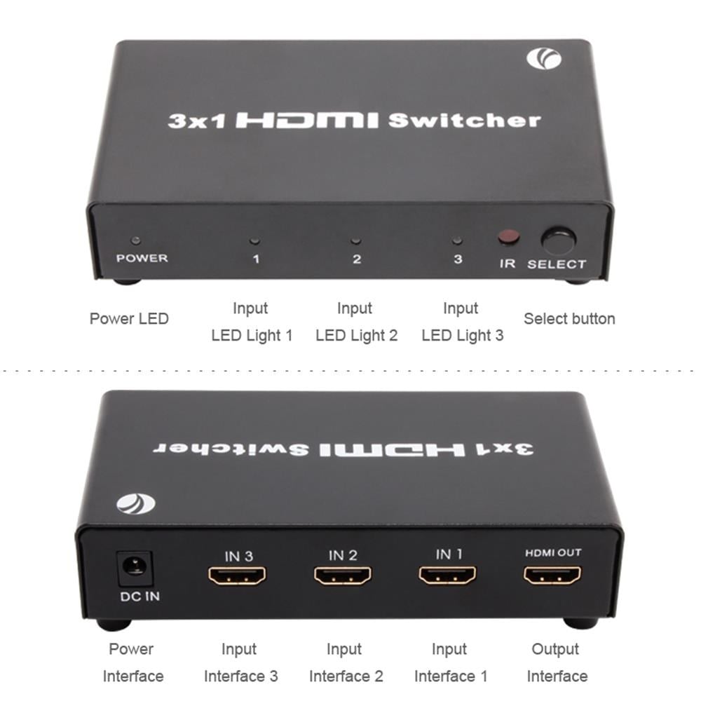 VCOMVcom DD433 3-1 Port 1.4V 3D Metal Hdmi Switch4895182248564