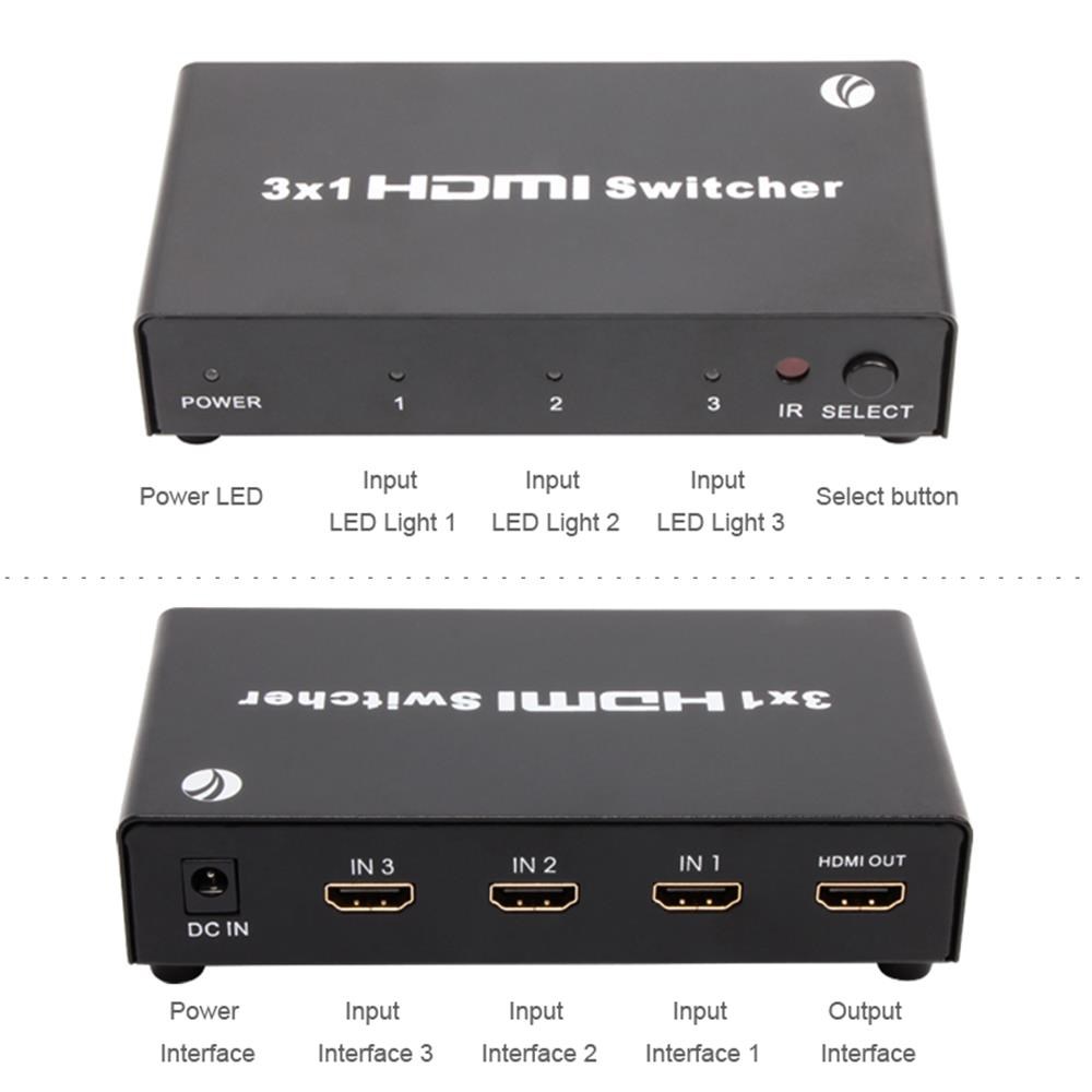 VCOMVcom DD433 3-1 Port 1.4V 3D Metal Hdmi Switch4895182248564