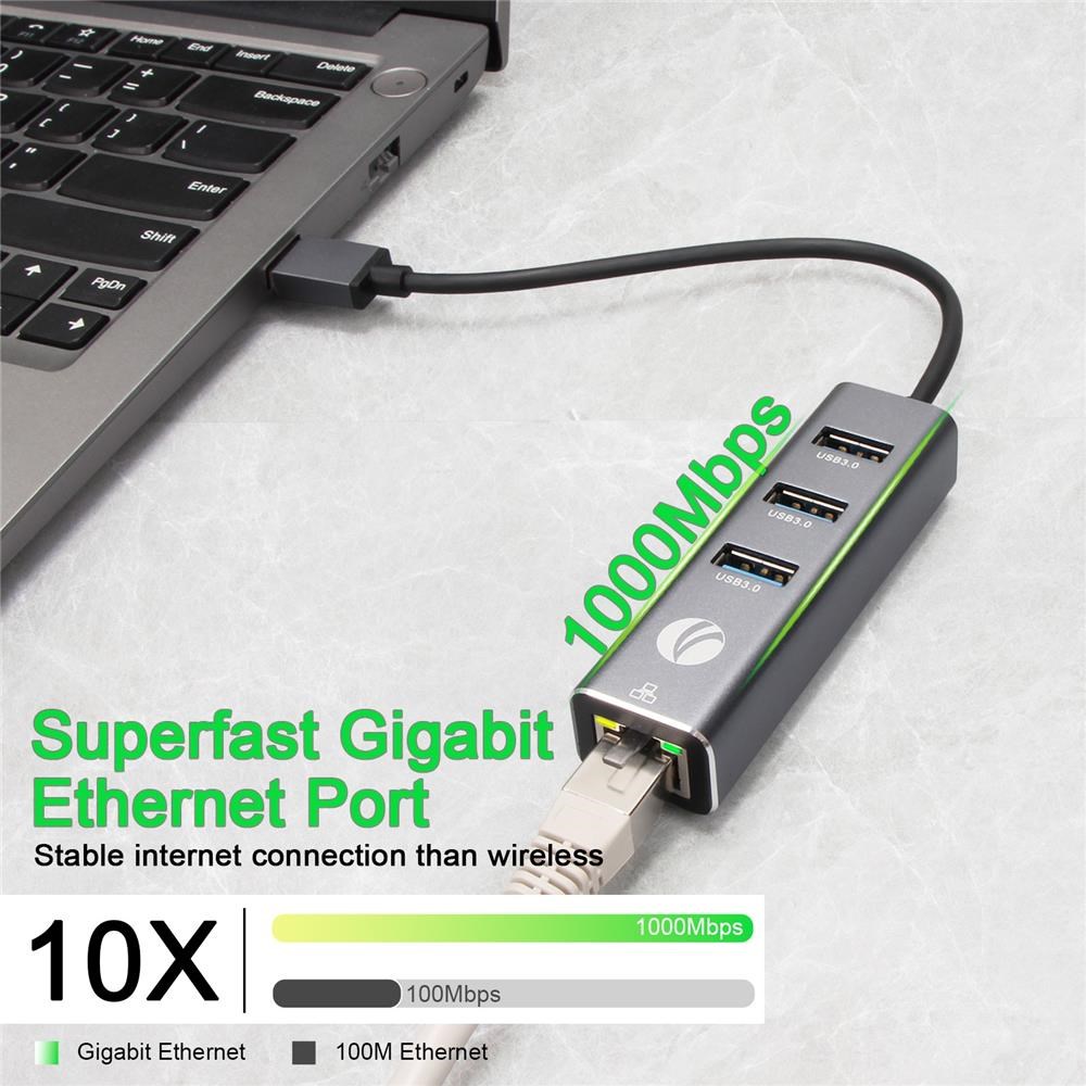 VCOMVcom DH312B Usb 3.0 To USB3.0-3+RJ45 Çoklayıcı4895182246928
