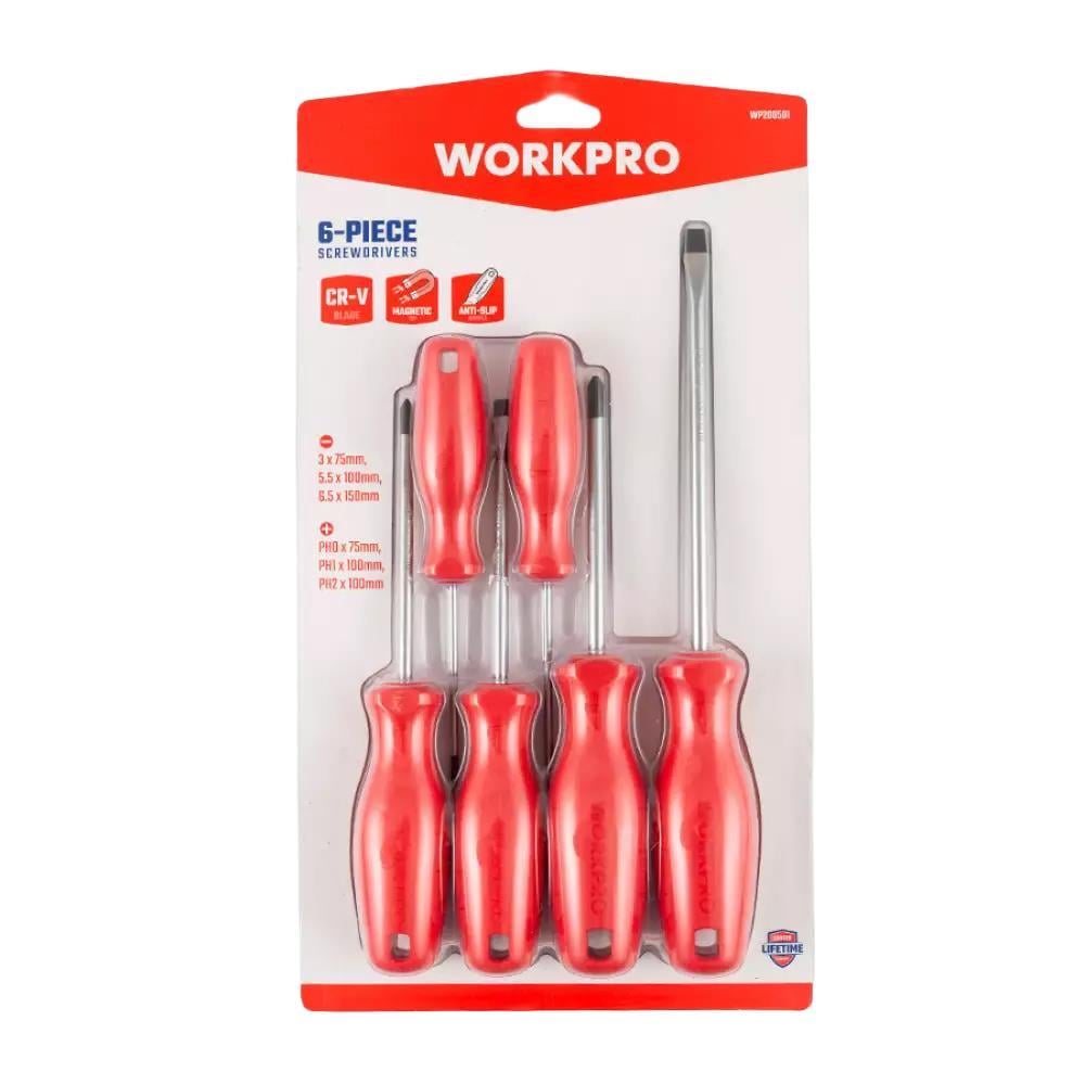 WorkproWORKPRO WP200501 6 Parça CR-V Manyetik Profesyonel Tornavida SetiWP200501