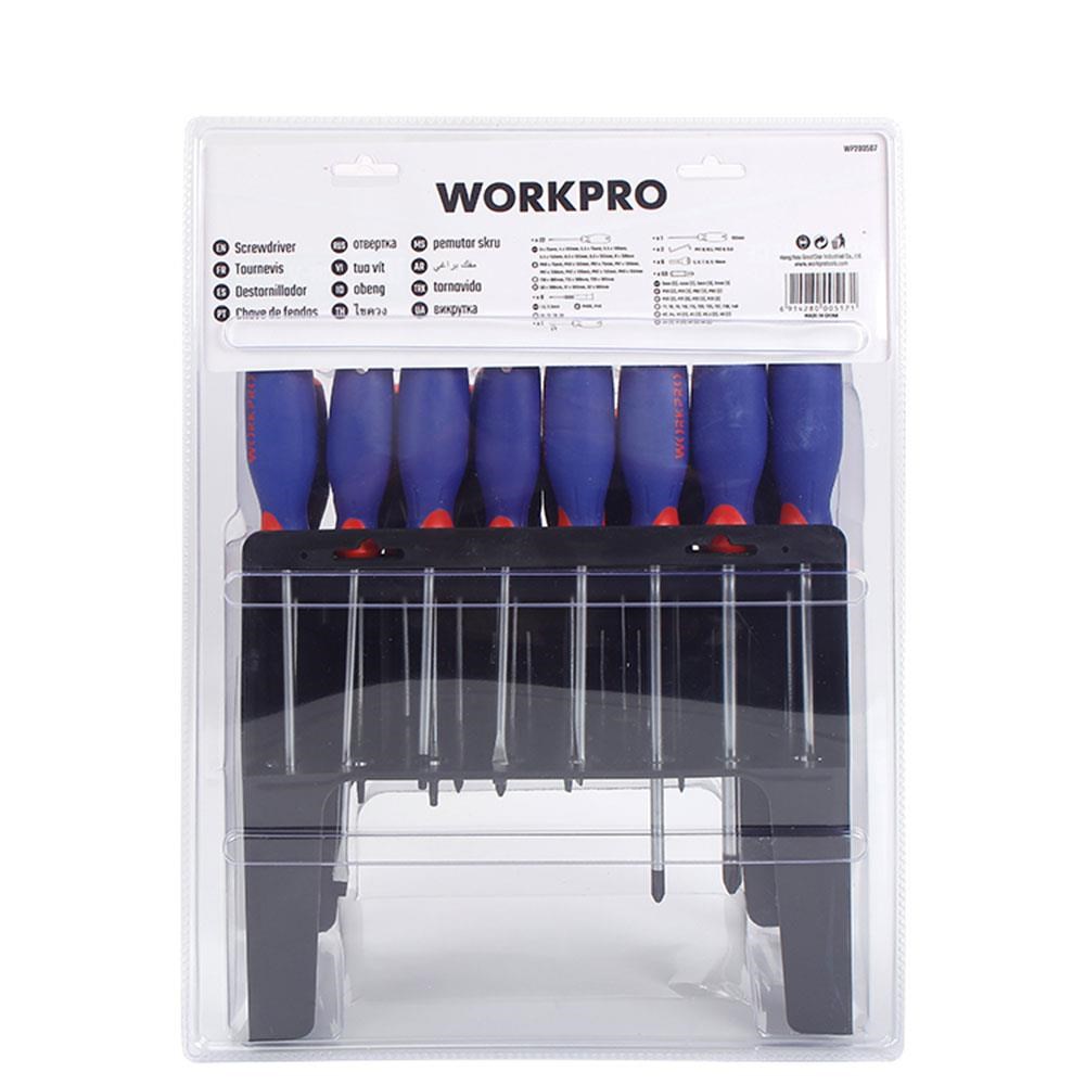 WorkproWORKPRO WP200507 100 Parça Duvar Askı Aparatlı Profesyonel CR-V Manyetik Tornavida ve Bits Uç SetiWP200507