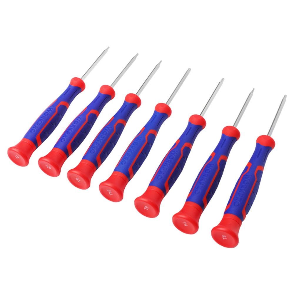 WorkproWORKPRO WP200510 7 Parça Profesyonel CR-V Manyetik Hassas Torx Tornavida SetiWP200510