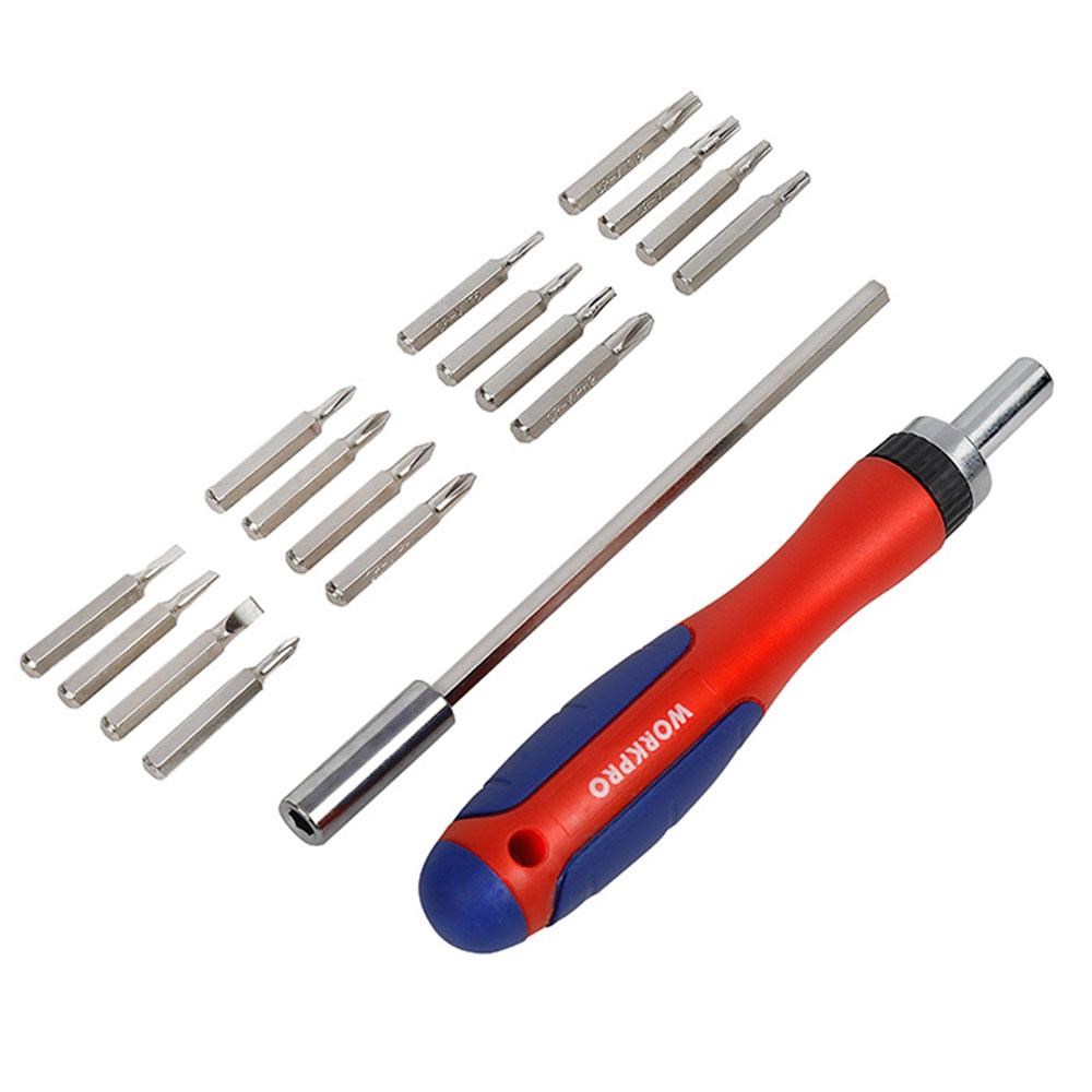 WorkproWORKPRO WP200516 18 Parça Profesyonel CR-V Cırcırlı Hassas/Elektronikçi Bits Tornavida SetiWP200516
