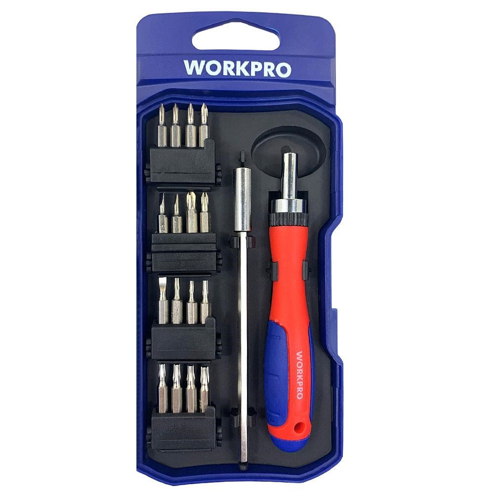 WorkproWORKPRO WP200516 18 Parça Profesyonel CR-V Cırcırlı Hassas/Elektronikçi Bits Tornavida SetiWP200516