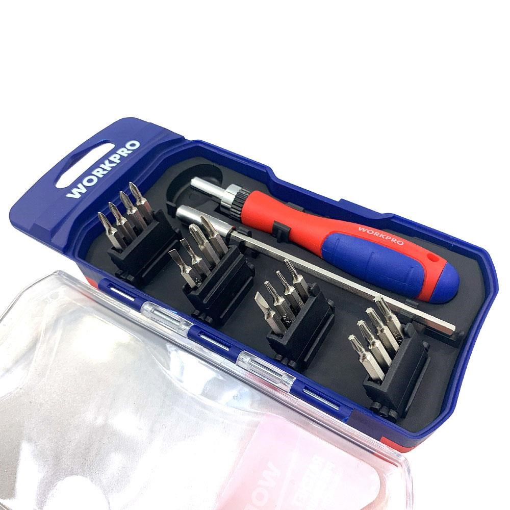 WorkproWORKPRO WP200516 18 Parça Profesyonel CR-V Cırcırlı Hassas/Elektronikçi Bits Tornavida SetiWP200516