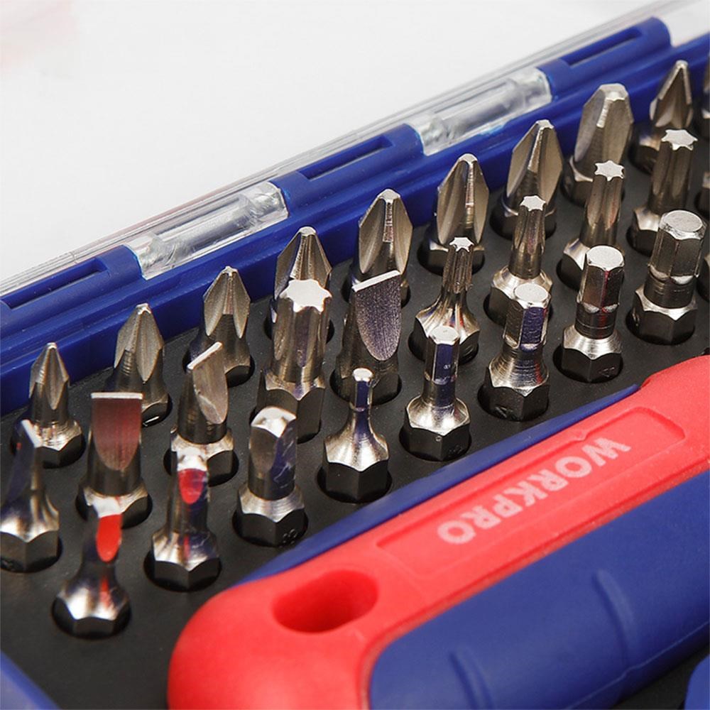WorkproWORKPRO WP200517 38 Parça Profesyonel CR-V Cırcırlı Bits Tornavida SetiWP200517