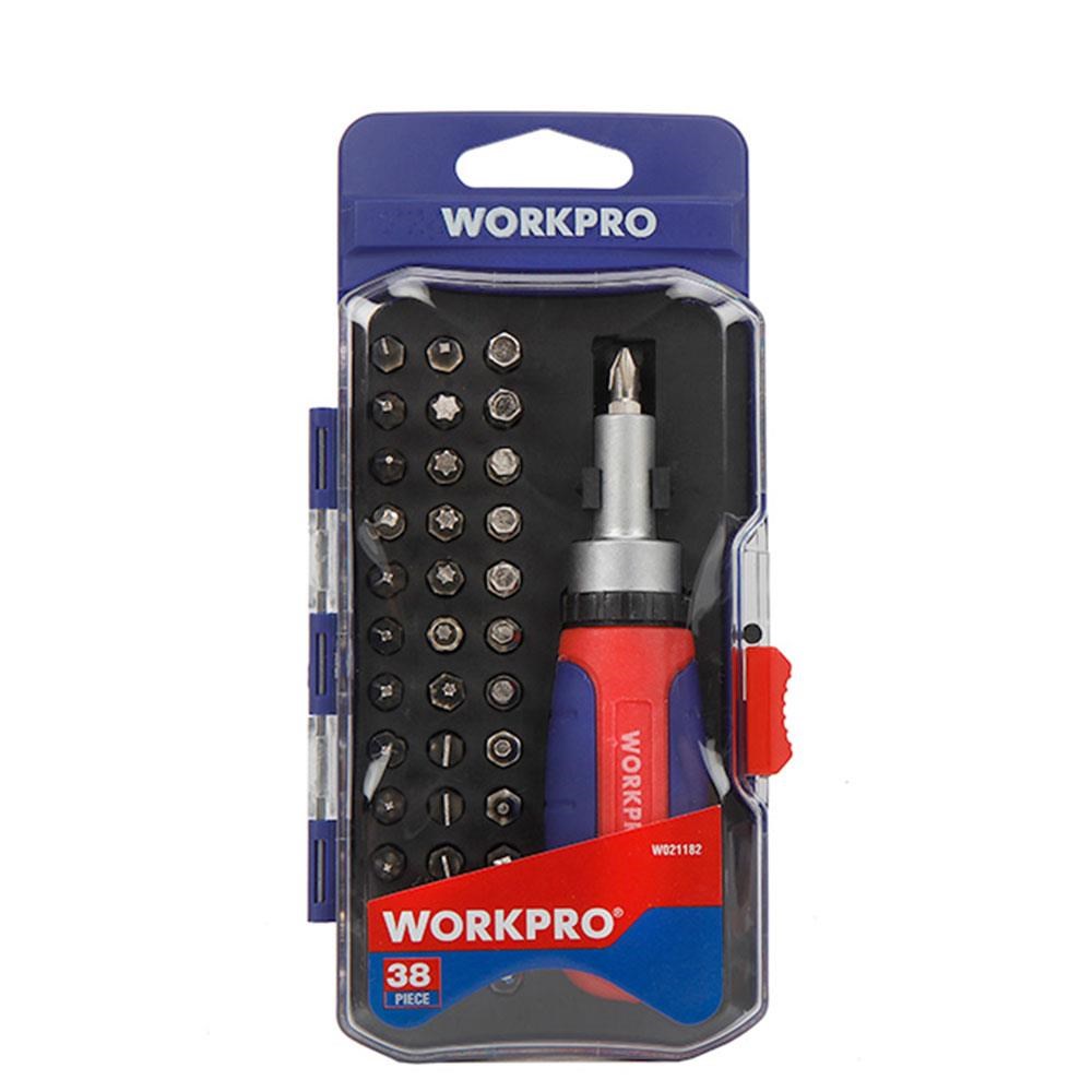 WorkproWORKPRO WP200517 38 Parça Profesyonel CR-V Cırcırlı Bits Tornavida SetiWP200517