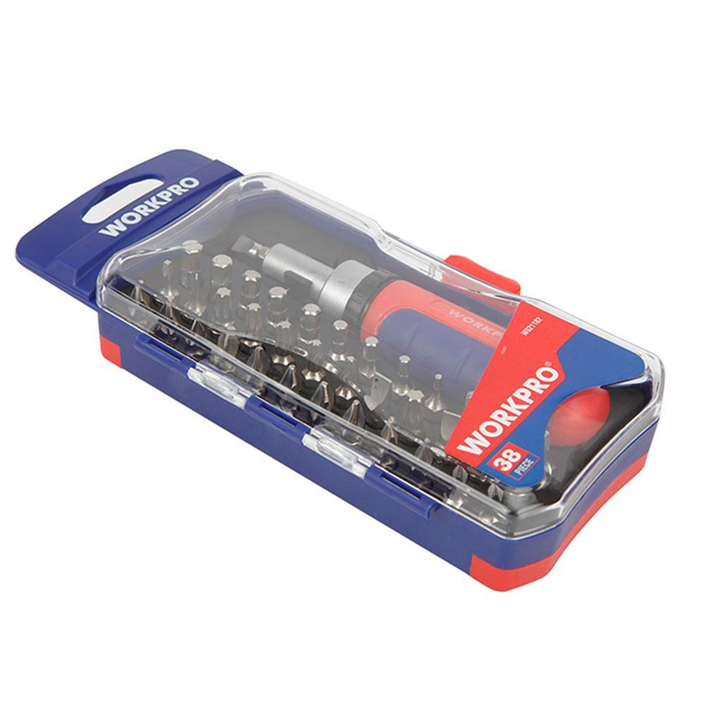 WorkproWORKPRO WP200517 38 Parça Profesyonel CR-V Cırcırlı Bits Tornavida SetiWP200517