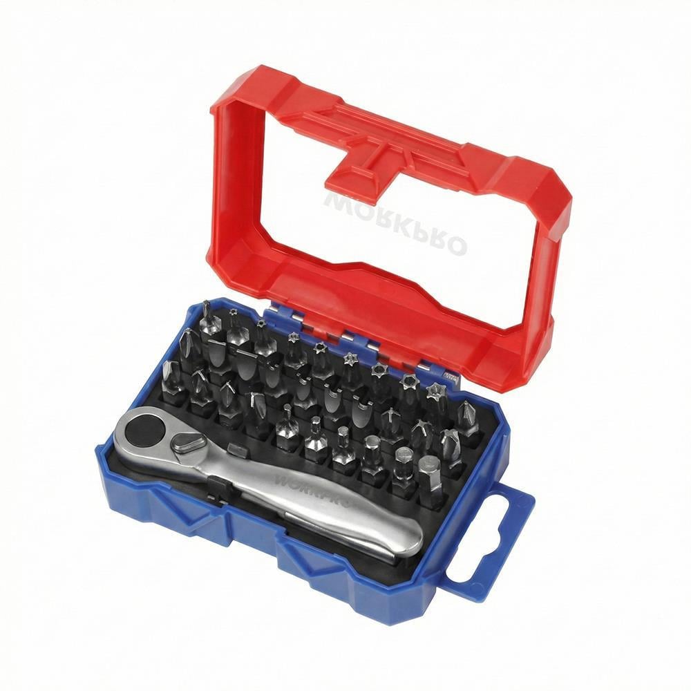 WorkproWORKPRO WP200534 32 Parça 1/4'’ Profesyonel Mini Cırcır Lokma Kollu Bits Vidalama SetiWP200534