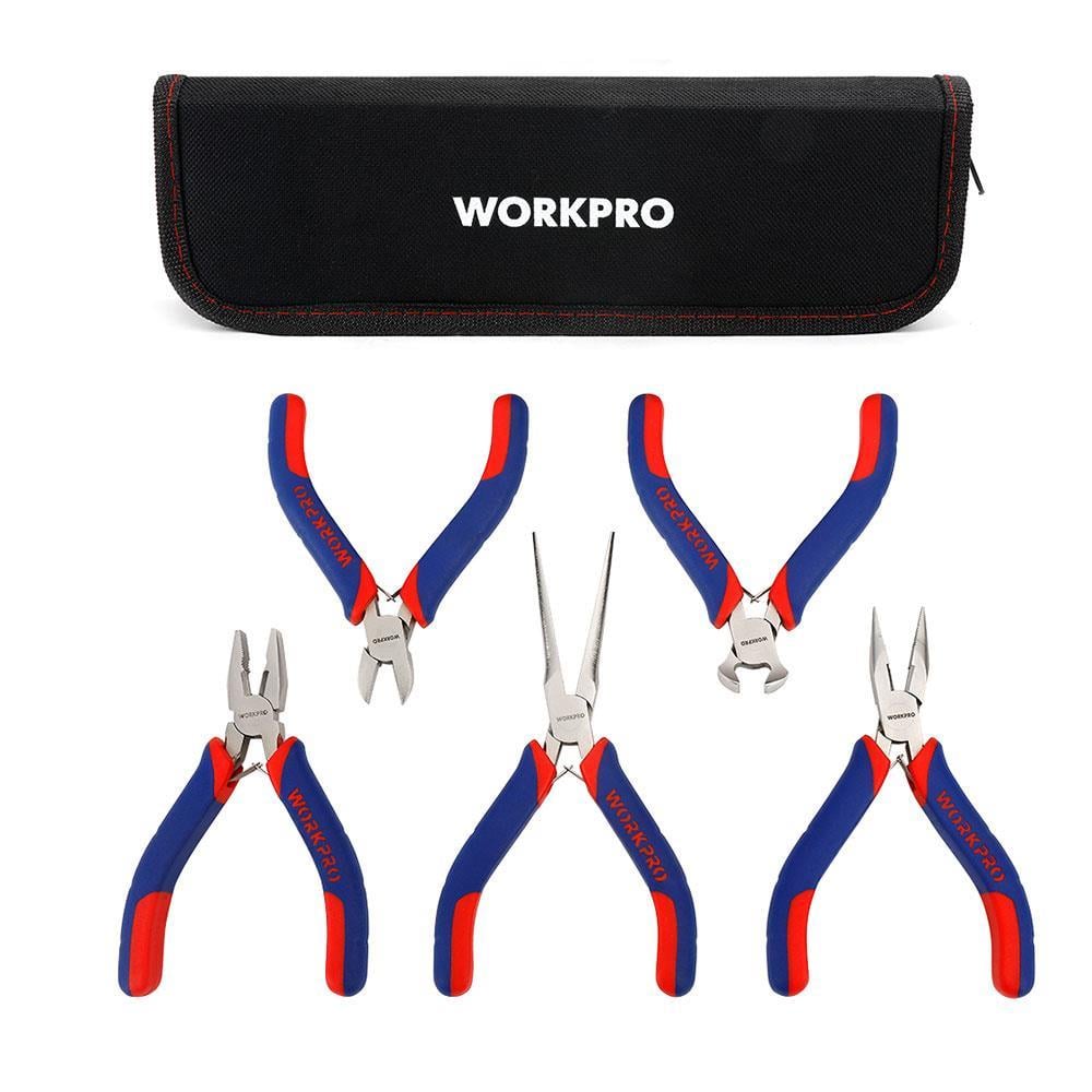 WorkproWORKPRO WP201015 CR-V 5 Parça Elektronikçi Profesyonel Mini Pense Seti + Bez Taşıma ÇantasıWP201015