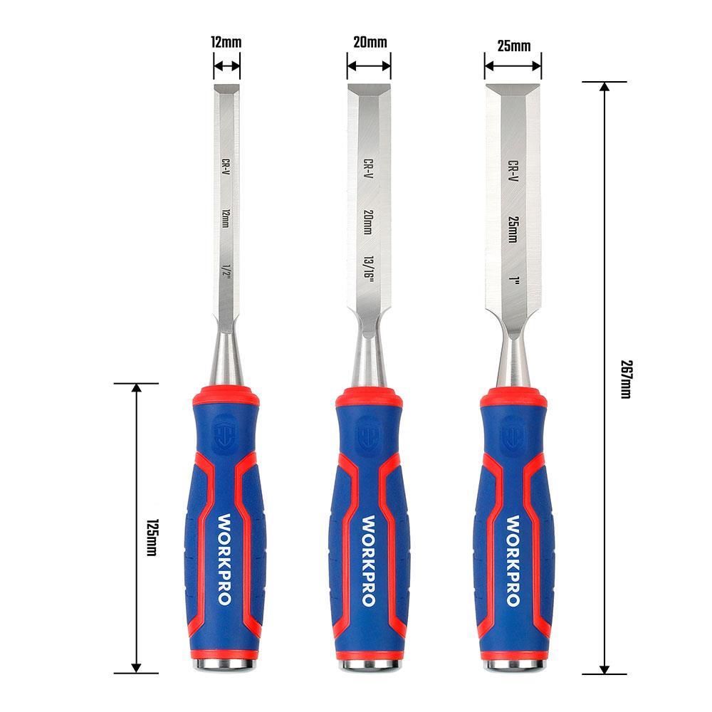 WorkproWORKPRO WP201301 12-20-25MM Üçlü Profesyonel İskarpela SetiWP201301