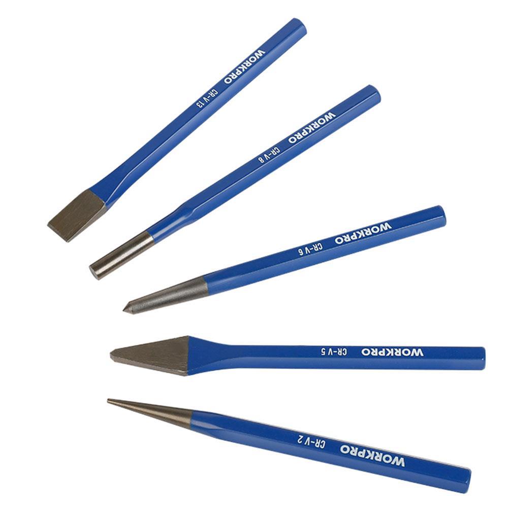 WorkproWORKPRO WP201303 5 Parça CR-V Profesyonel Noktalama ve Keski SetiWP201303