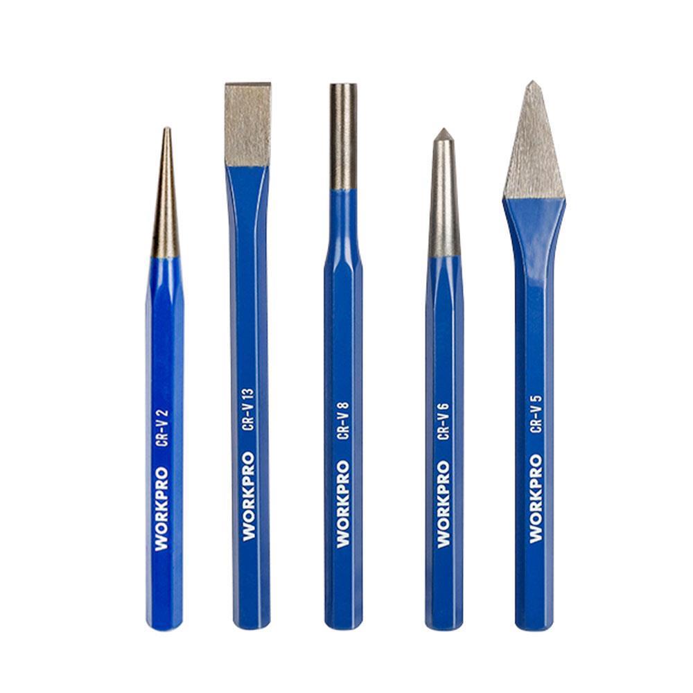 WorkproWORKPRO WP201303 5 Parça CR-V Profesyonel Noktalama ve Keski SetiWP201303