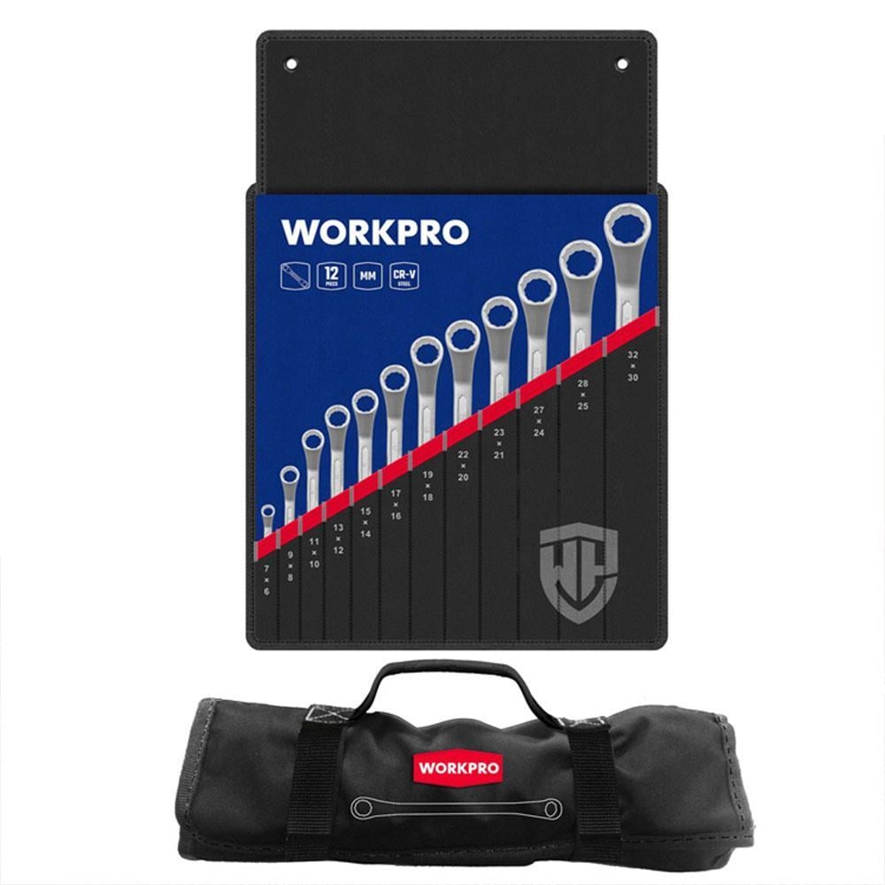 WorkproWORKPRO WP202510 6-32mm 12 Parça CR-V Profesyonel İki Ağızlı Yıldız Anahtar Takımı + Bez Taşıma KılıfıWP202510