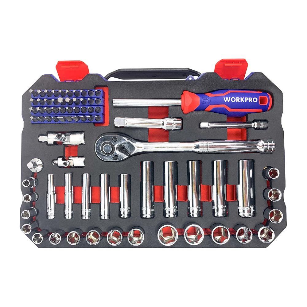 WorkproWORKPRO WP202524 1/4'’ 3/8’’ Metrik 75 Parça Cr-V Profesyonel Lokma TakımıWP202524